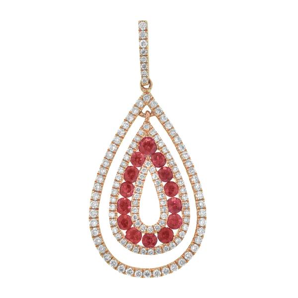 View 14Kw or y/14kr Gold Ruby Pendant