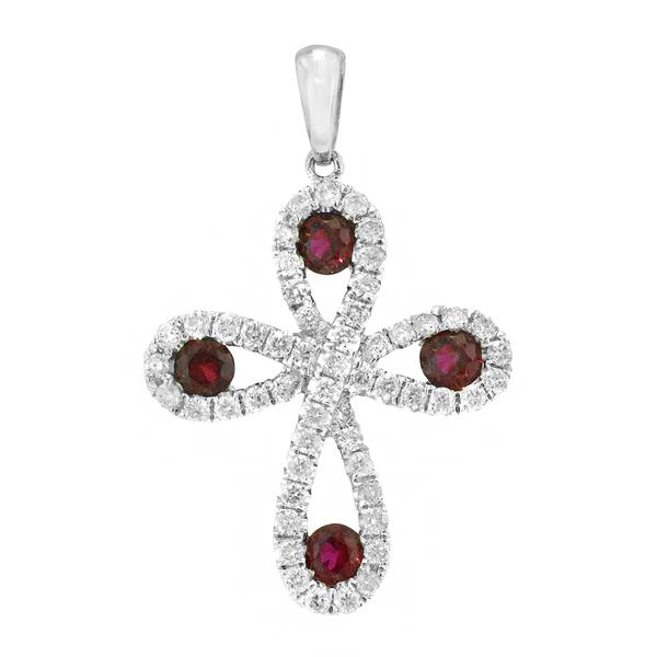 View 14Kw or y/14kr Gold Ruby Pendant