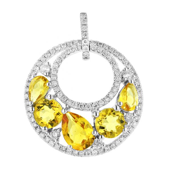 View 14Kw or y/14kr Gold Citrine Pendant