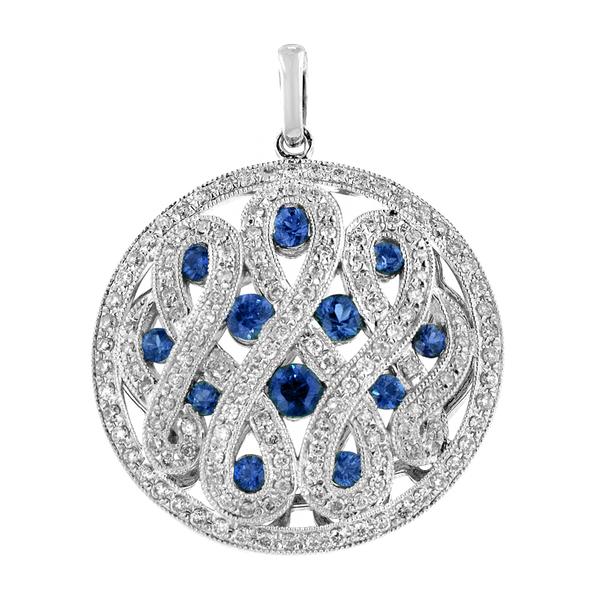 View 14Kw or y/14kr Gold Sapphire Pendant