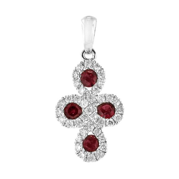 View 14Kw or y/14kr Gold Ruby Pendant