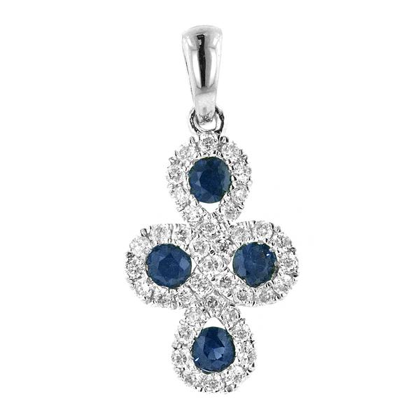 View 14Kw or y/14kr Gold Sapphire Pendant