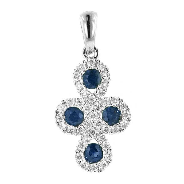 View 14Kw or y/14kr Gold Sapphire Pendant