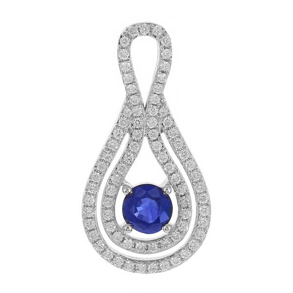 View 14Kw or y/14kr Gold Sapphire Pendant