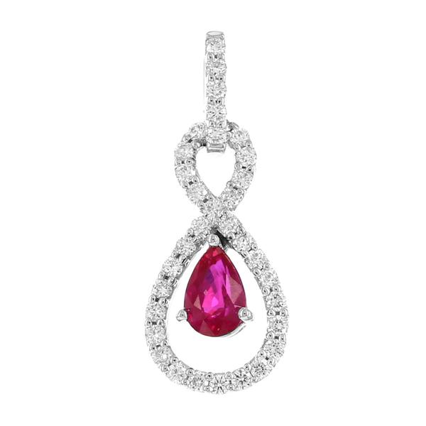 View 14Kw or y/14kr Gold Ruby Pendant