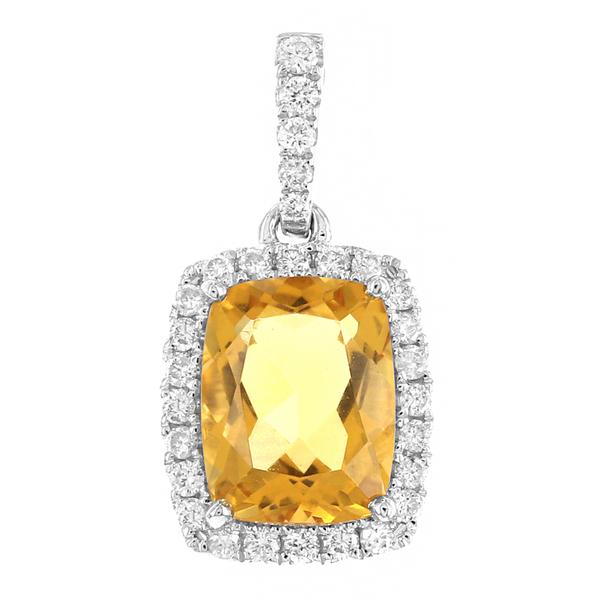 View 14Kw or y/14kr Gold Citrine Pendant