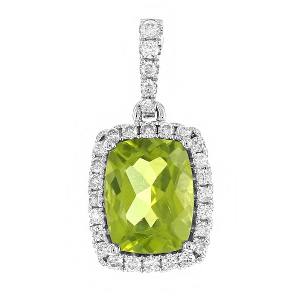 View 14Kw or y/14kr Gold Peridot Pendant