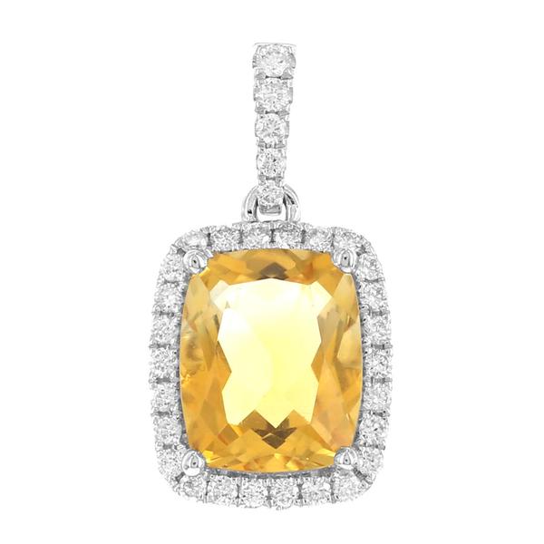 View 14Kw or y/14kr Gold Citrine Pendant