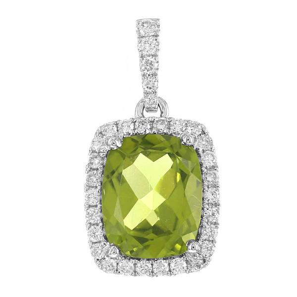 View 14Kw or y/14kr Gold Peridot Pendant