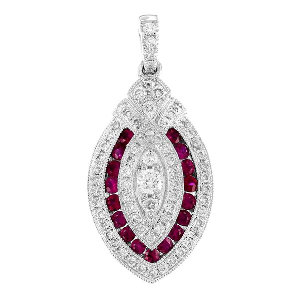 View 14Kw or y/14kr Gold Ruby Pendant