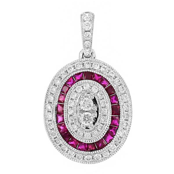 View 14Kw or y/14kr Gold Ruby Pendant