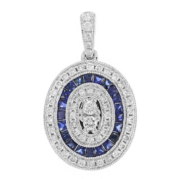 View 14Kw or y/14kr Gold Sapphire Pendant