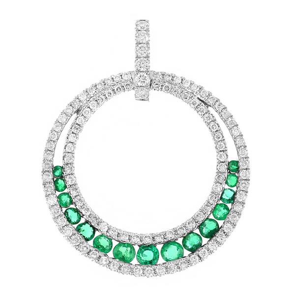 View 14Kw or y/14kr Gold Emerald Pendant