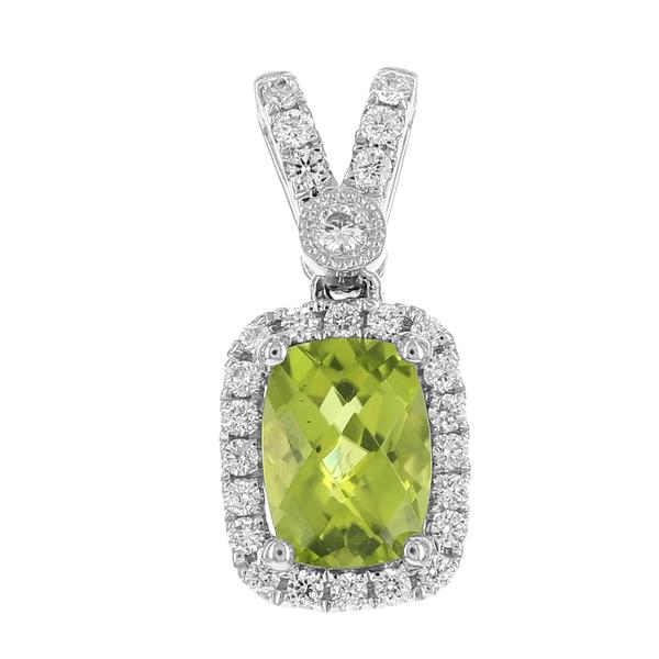 View 14Kw or y/14kr Gold Peridot Pendant