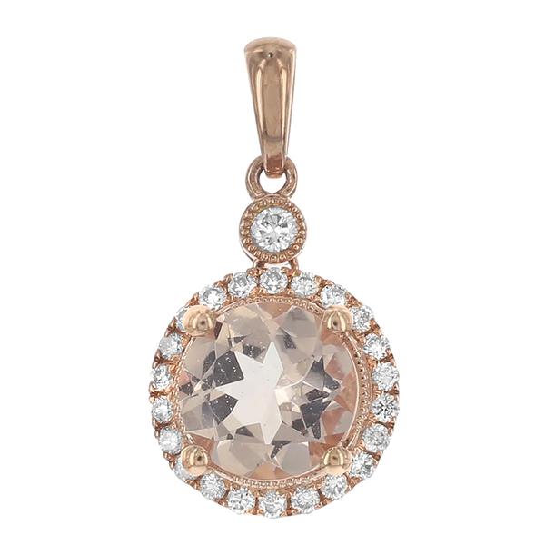 View 14Kw or y/14kr Gold Morganite Pendant