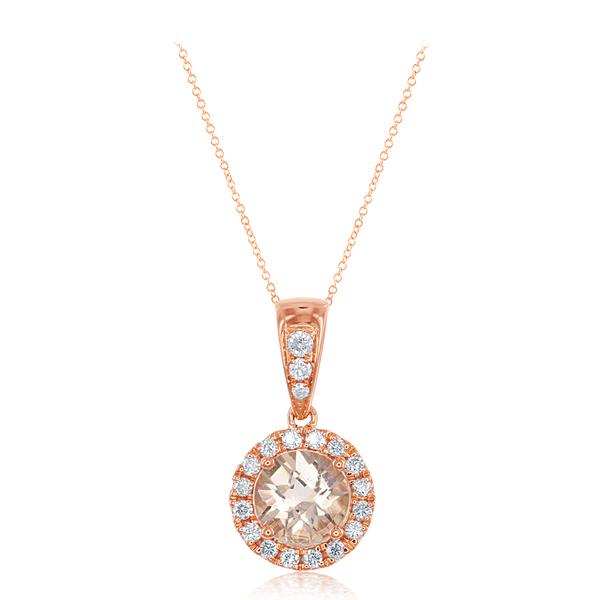 View 14Kw or y/14kr Gold Morganite Pendant