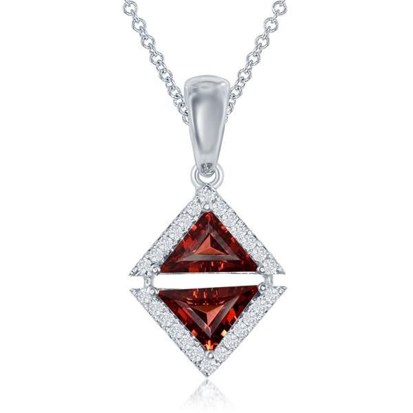 View 14Kw or y/14kr Gold Garnet Pendant