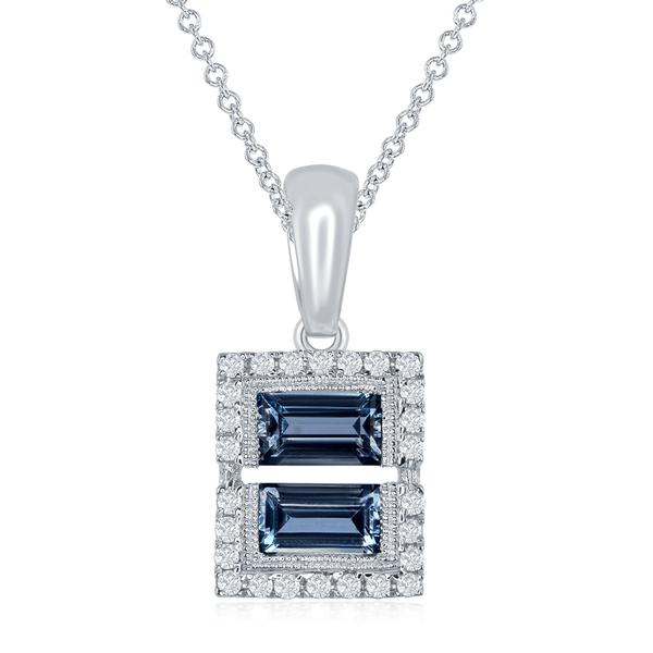 View 14Kw or y/14kr Gold Sapphire Pendant