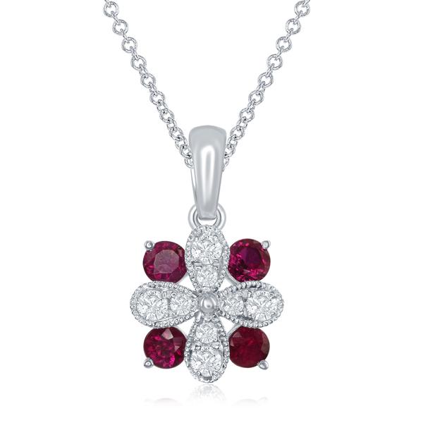 View 14Kw or y/14kr Gold Ruby Pendant