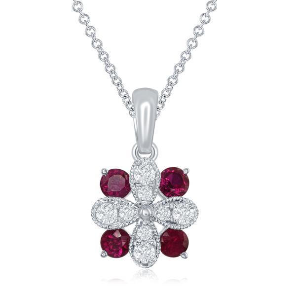 View 14Kw or y/14kr Gold Ruby Pendant