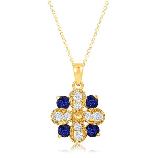 View 14Kw or y/14kr Gold Sapphire Pendant