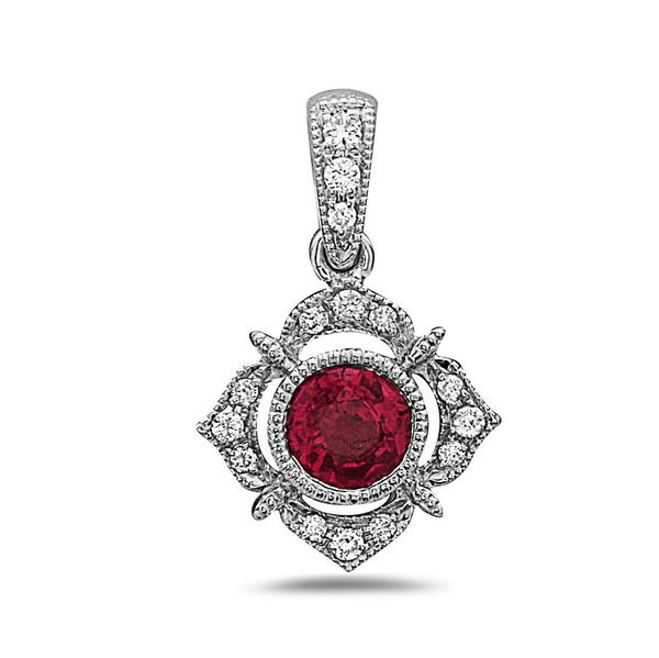 View 14Kw or y/14kr Gold Ruby Pendant