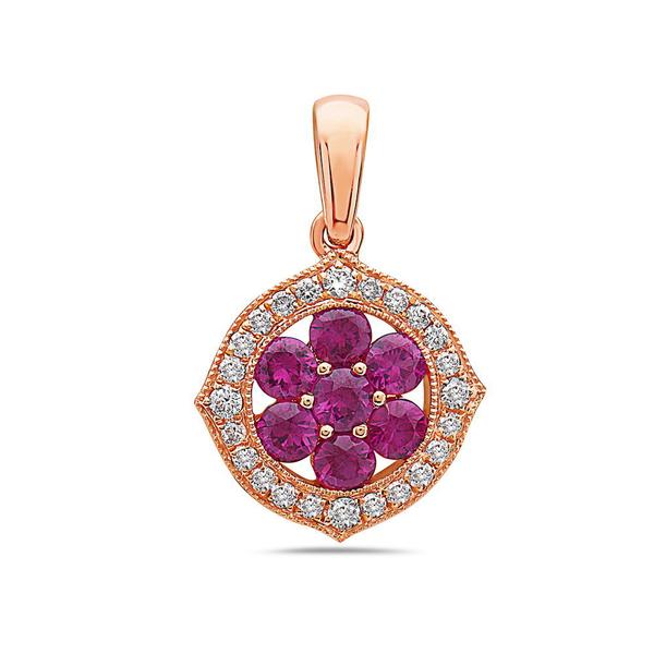 View 14Kw or y/14kr Gold Ruby Pendant