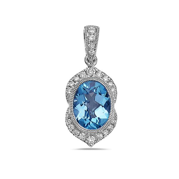View 14Kw or y/14kr Gold Blue Topaz Ring
