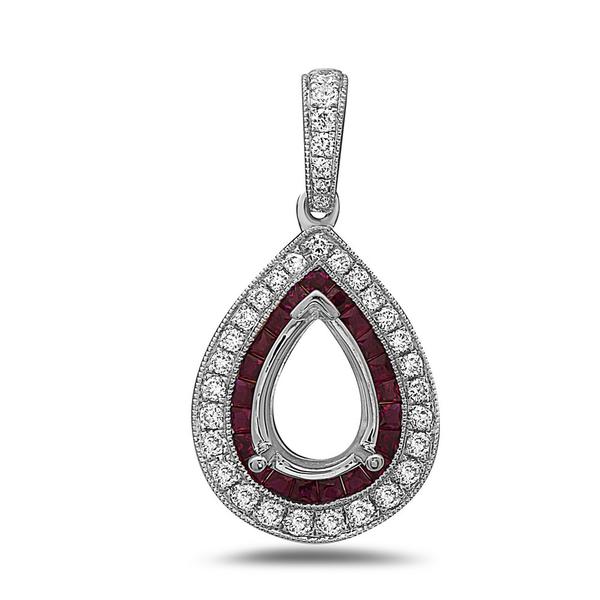 View 14Kw or y/14kr Gold Ruby Pendant