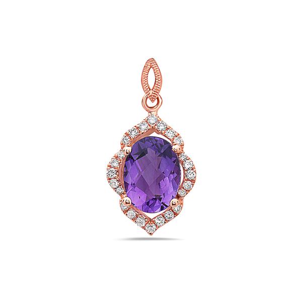 View 14Kw or y/14kr Gold Amethyst Pendant