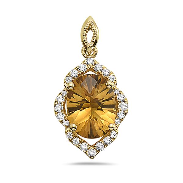 View 14Kw or y/14kr Gold Citrine Pendant