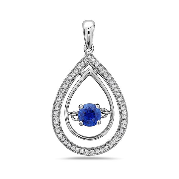 View 14Kw or y/14kr Gold Sapphire Pendant