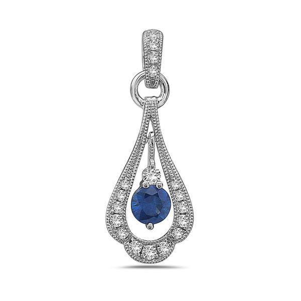 View 14Kw or y/14kr Gold Sapphire Pendant