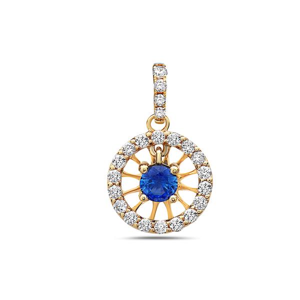 View 14Kw or y/14kr Gold Sapphire Pendant