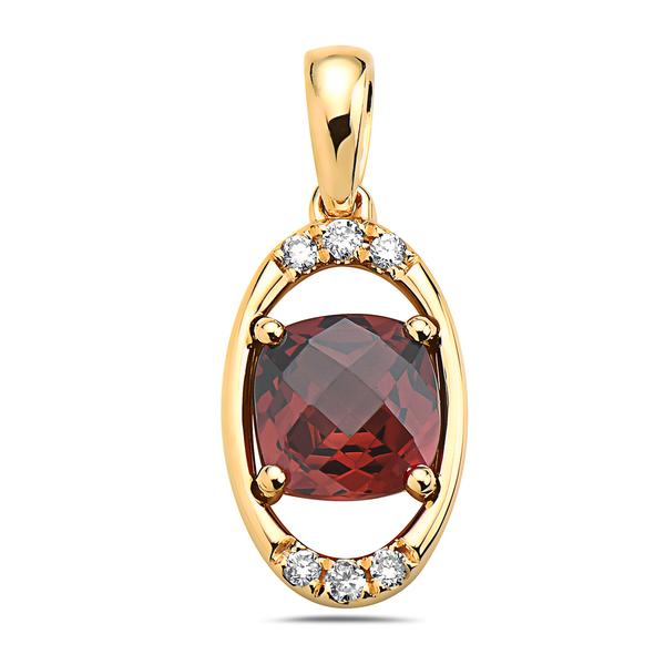 View 14Kw or y/14kr Gold Garnet Pendant