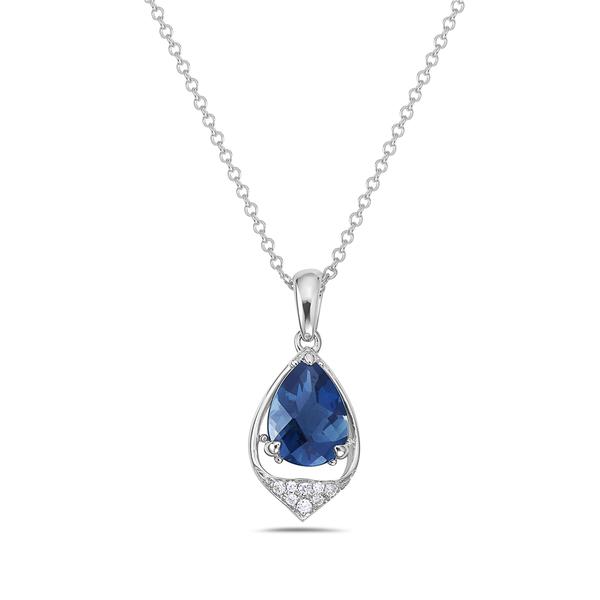 View 14Kw or y/14kr Gold London Blue Topaz Pendant
