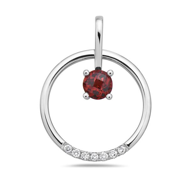 View 14Kw or y/14kr Gold Garnet Pendant
