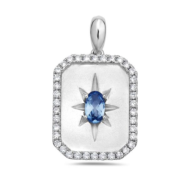 View 14Kw or y/14kr Gold London Blue Topaz Pendant