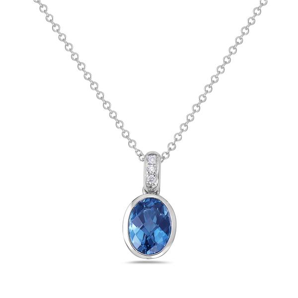 View 14Kw or y/14kr Gold London Blue Topaz Pendant