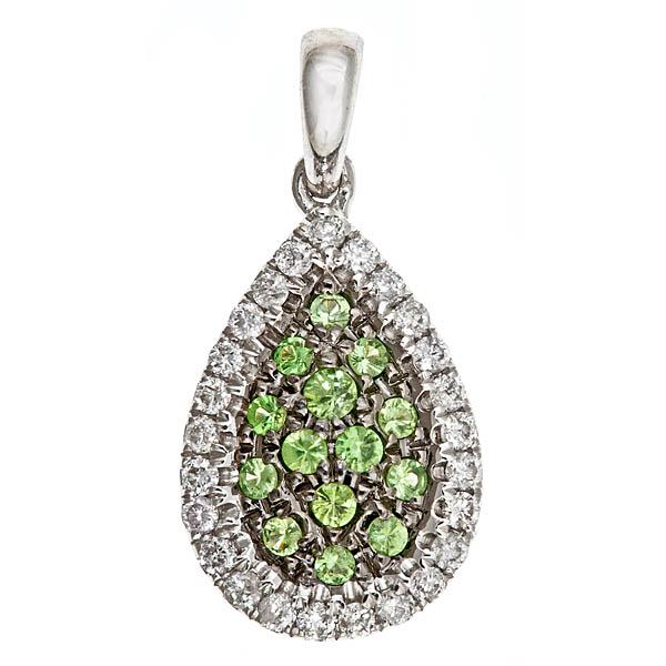 View 14Kw or y/14kr Gold Emerald Pendant