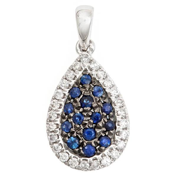 View 14Kw or y/14kr Gold Sapphire Pendant