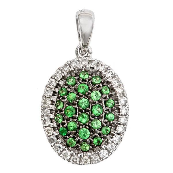 View 14Kw or y/14kr Gold Emerald Pendant