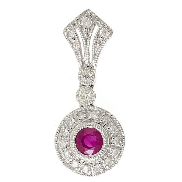 View 14Kw or y/14kr Gold Ruby Pendant