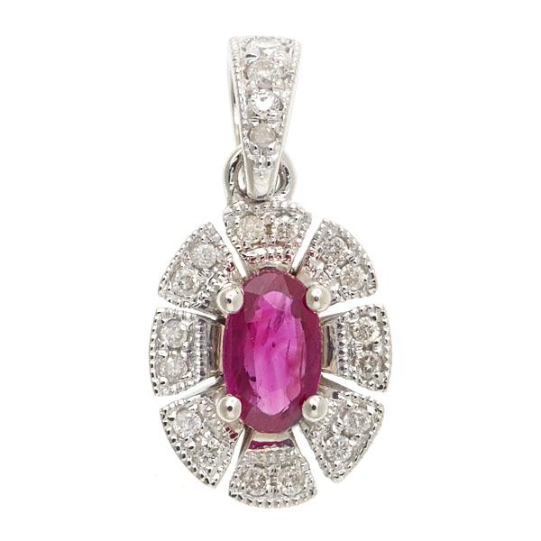 View 14Kw or y/14kr Gold Ruby Pendant