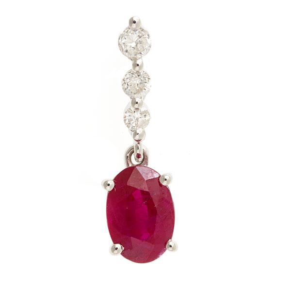 View 14Kw or y/14kr Gold Ruby Pendant