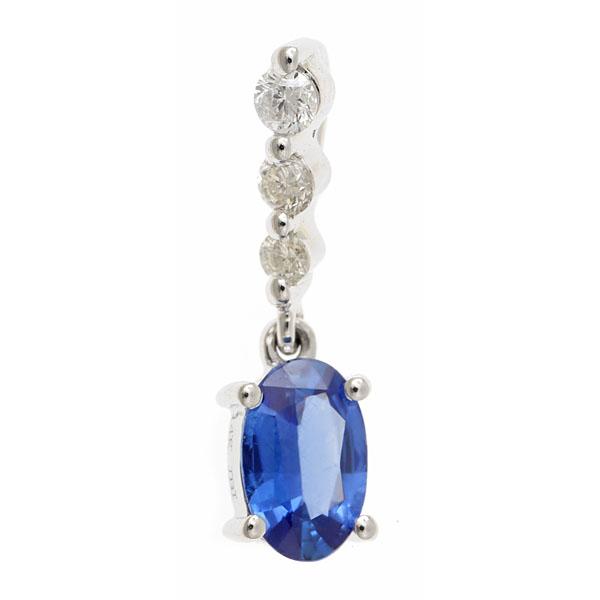 View 14Kw or y/14kr Gold Sapphire Pendant