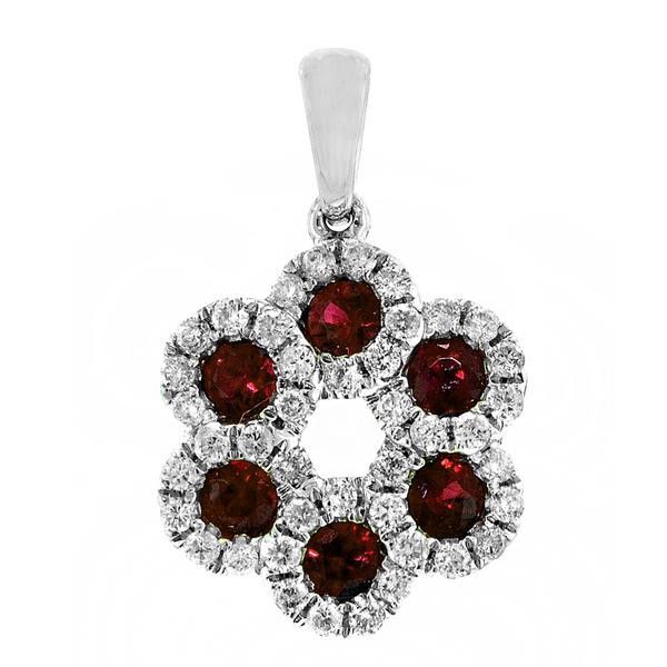 View 14Kw or y/14kr Gold Ruby Pendant