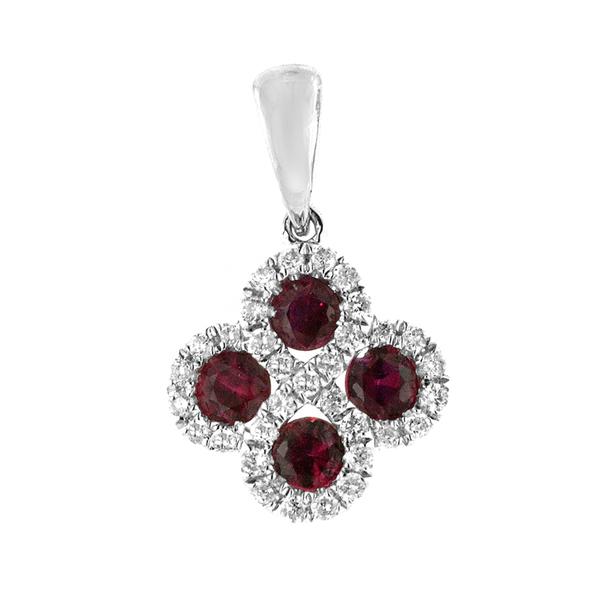 View 14Kw or y/14kr Gold Ruby Pendant