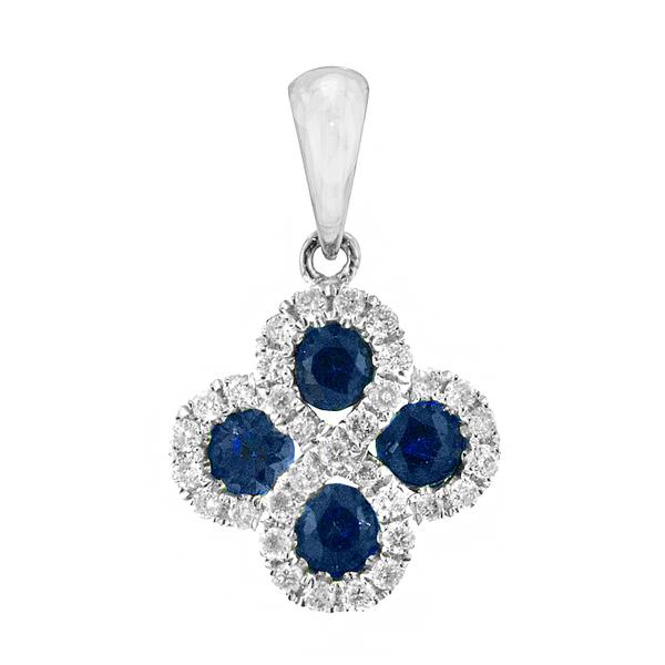 View 14Kw or y/14kr Gold Sapphire Pendant