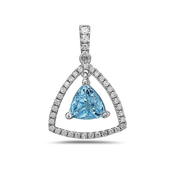 View 14Kw or y/14kr Gold Aquamarine Pendant